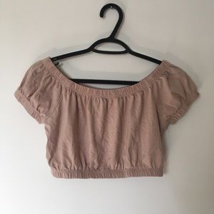 Blush, off-the-shoulder, cropped top